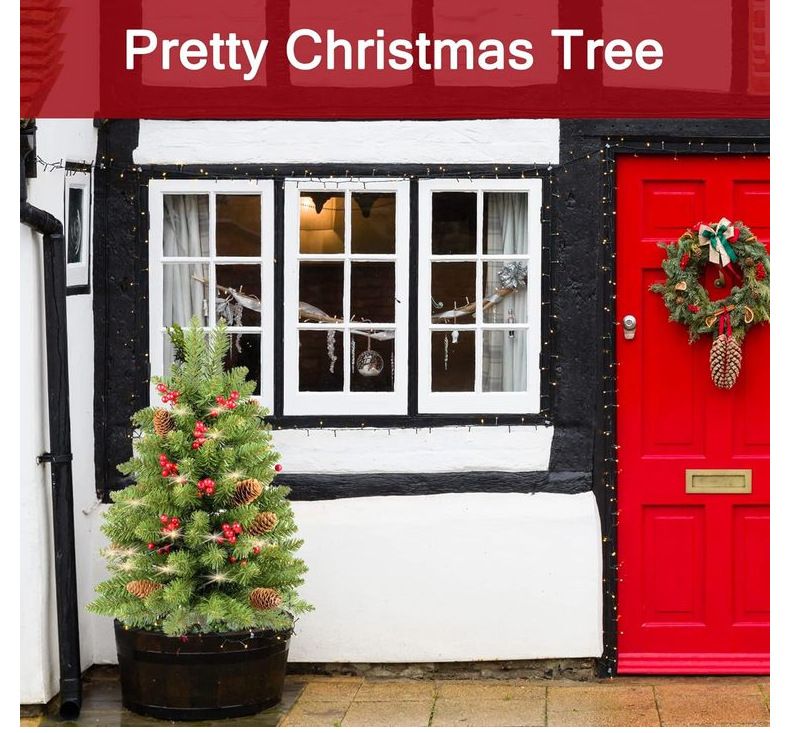 Paletto luminoso per albero di Natale in PVC da 76 cm per decorazioni da giardino, spiaggia e cortile – Decorazione festiva con luci colorate_voghion.com