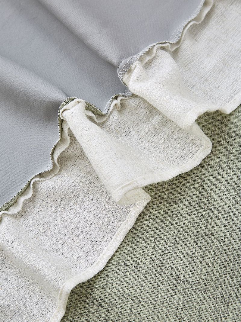French Ruffled Full Blackout Thickened Linen Edge Finished Bedroom Living Room Curtains_voghion.com