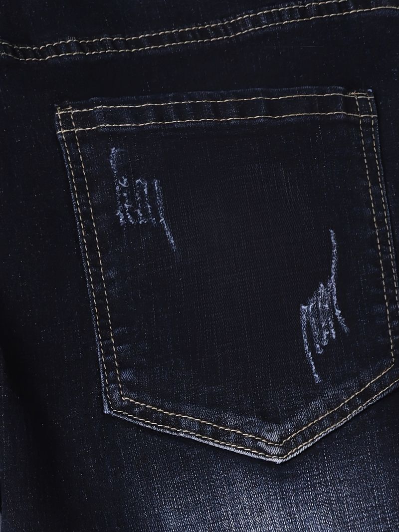 Herrenbekleidung Herren Slim Fit Stretch Denim Jeans - Distressed Schwarz Blau Washed Straight Leg Freizeithose für Jugendliche (Größen 30-40)_voghion.com