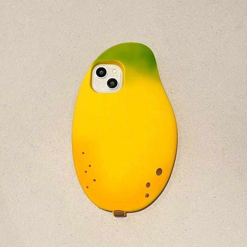 Grappige siliconen mango-hoes voor, volledige bescherming en valbestendig, creatief en niche-ontwerp, compatibel met modellen 15/14/13/12/11 Pro Max_voghion.com
