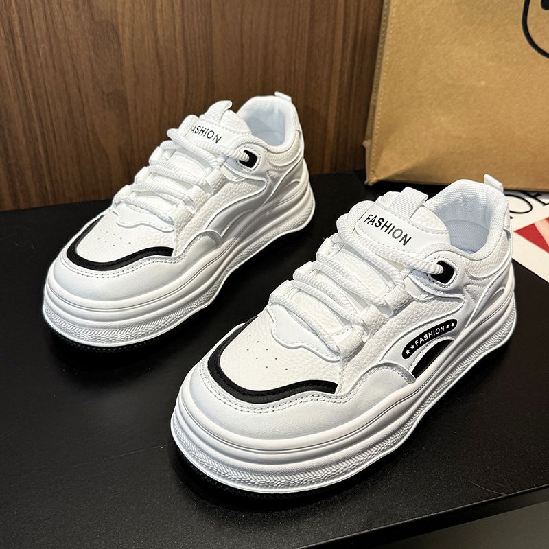 Altezza traspirante bianco per le donne, primavera nuova versatile suola spessa altezza crescente scarpe casual, coreano_voghion.com