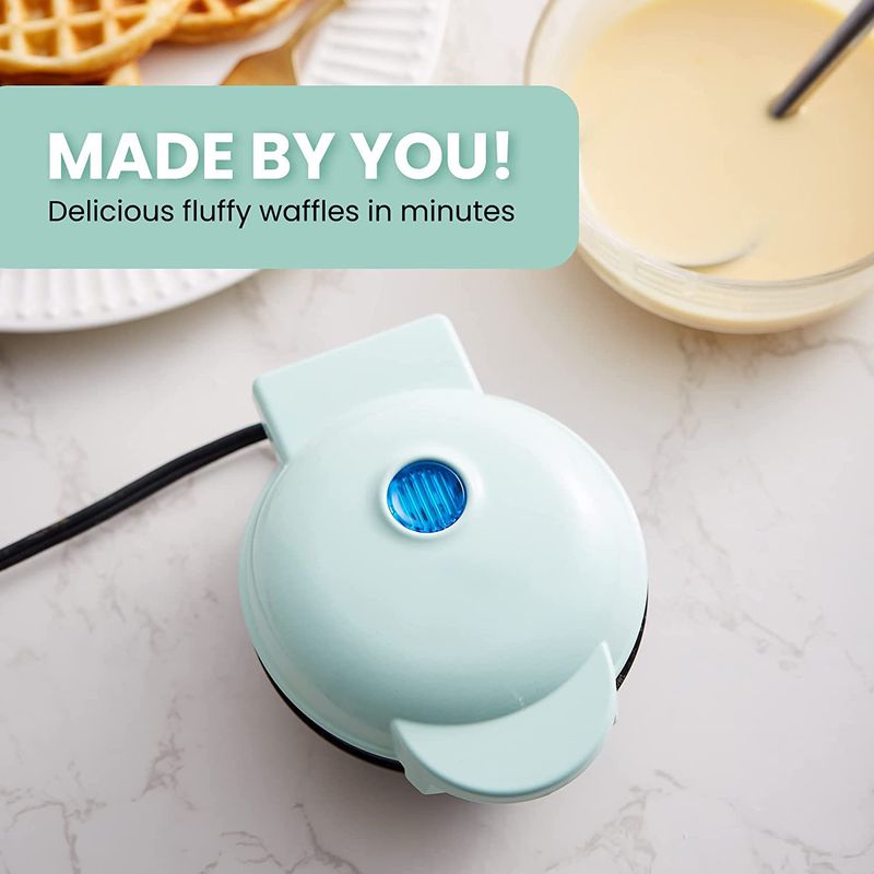 Máquina para hacer waffles con forma de corazón, minisándwich portátil para desayunos, diseño compacto para comidas ligeras, diseño de corazón, placas antiadherentes_voghion.com