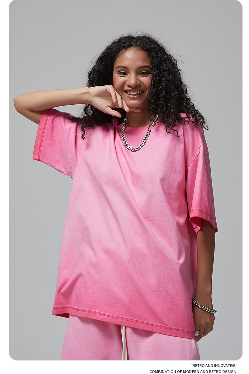 Herreklær Sommerfarget Gammelvasket Dress Kortermede Shorts Gatemote Retro Parantrekk_voghion.com