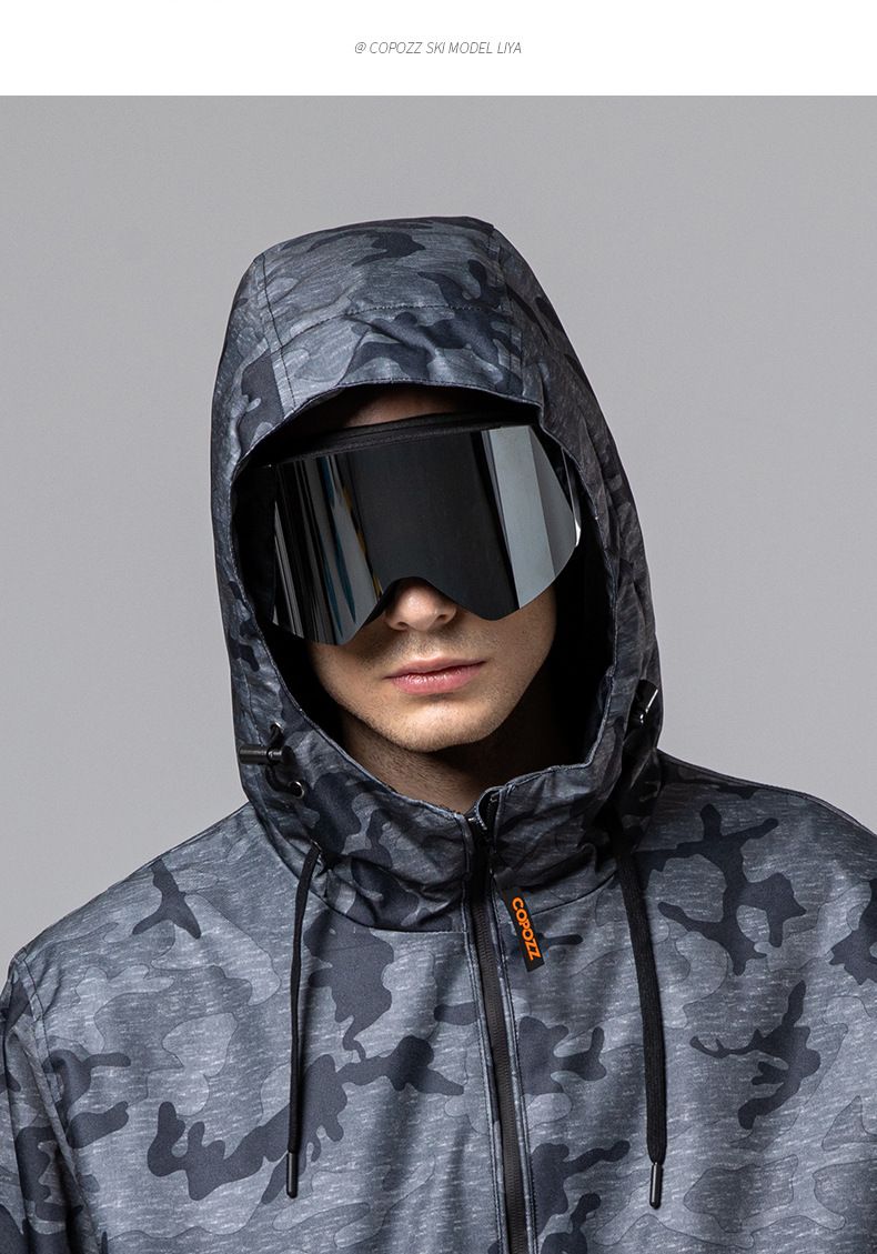 COPOZZ Ski Glasses Magnetic Suction Double-layer Anti-fog Ski Goggles Men's And Women's Cylindrical Cards Myopia Mountaineering Goggles Equipment_voghion.com