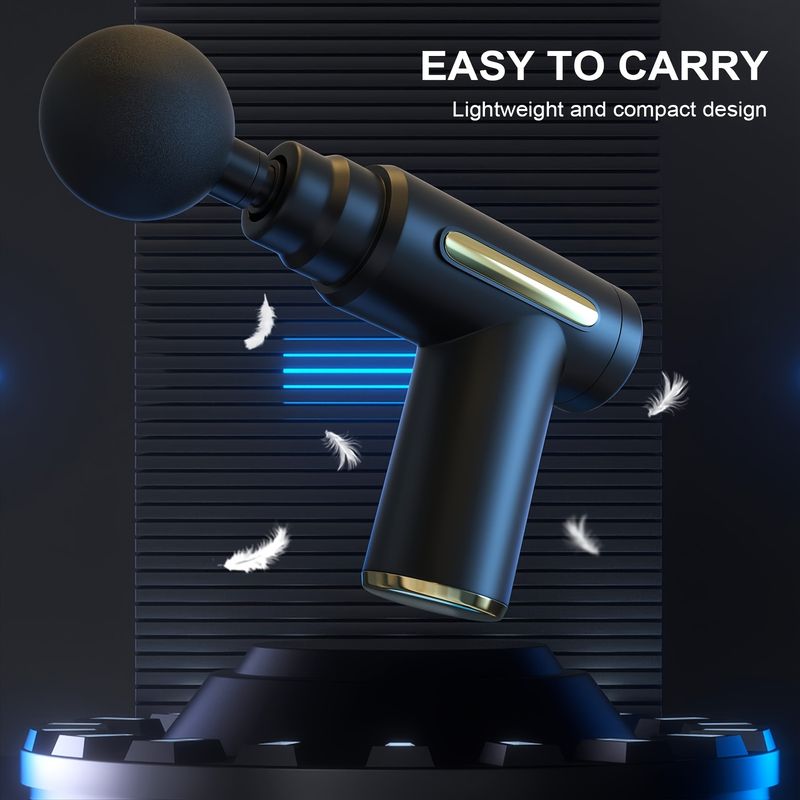 Pistolet de massage à percussion musculaire, masseur de tissus profonds portatif rechargeable de type C pour soulager les douleurs du cou et du dos_voghion.com