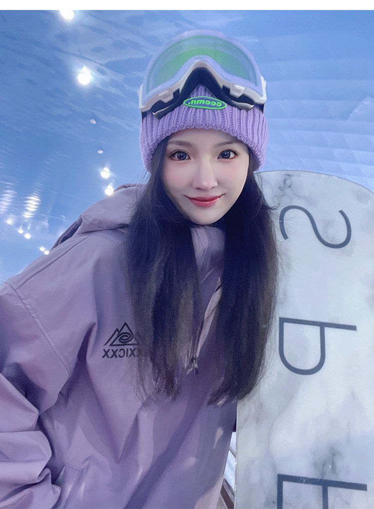 Internet-Berühmtheit, winddicht, wasserdicht, Hasenohr-Anzug-Set, Paar-Stil, Silberfuchs-Fleece-Skihose_voghion.com