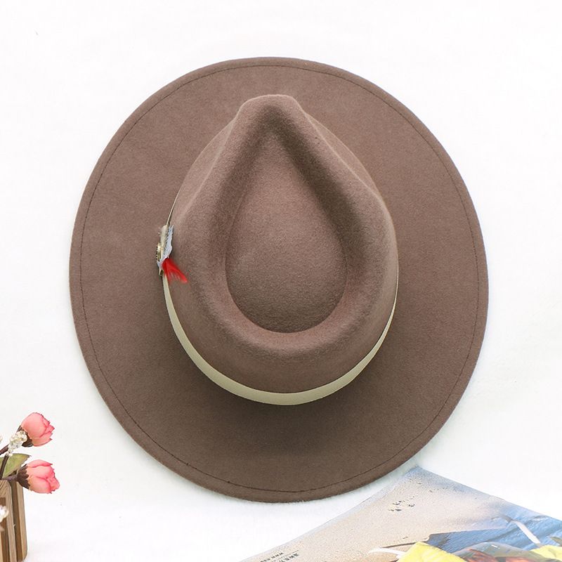 Pánský vlněný plstěný jazzový klobouk, podzimně-zimní vintage britský vlněný klobouk, podzimně-zimní plstěný klobouk_voghion.com