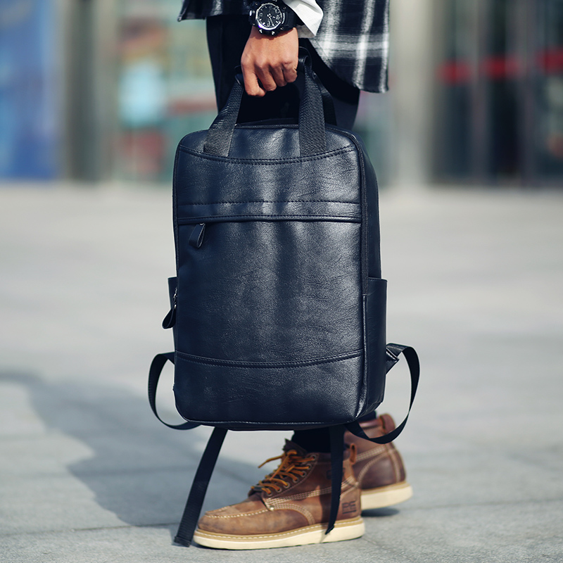 16,5 hüvelykes hátizsák férfi hátizsák PU bőr táska nagy laptop hátizsák férfi mochilas alkalmi iskolatáska tinédzsereknek_voghion.com