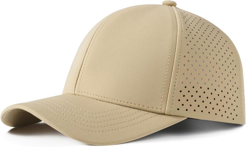 VOBOOM Cappello da baseball da uomo ad asciugatura rapida con taglio laser, mesh, bulbo oculare, visiera curva e cappello con bottone posteriore_voghion.com