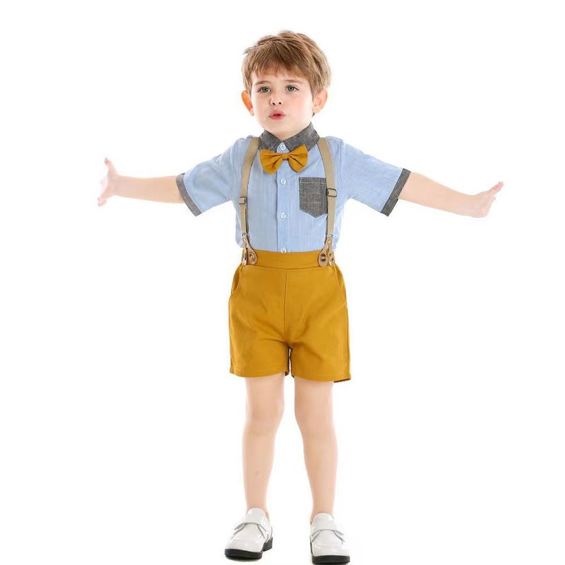 Kinderkleidung Jungen Anzug Sommerhemd Overall, Jungen Performance Kleidung_voghion.com