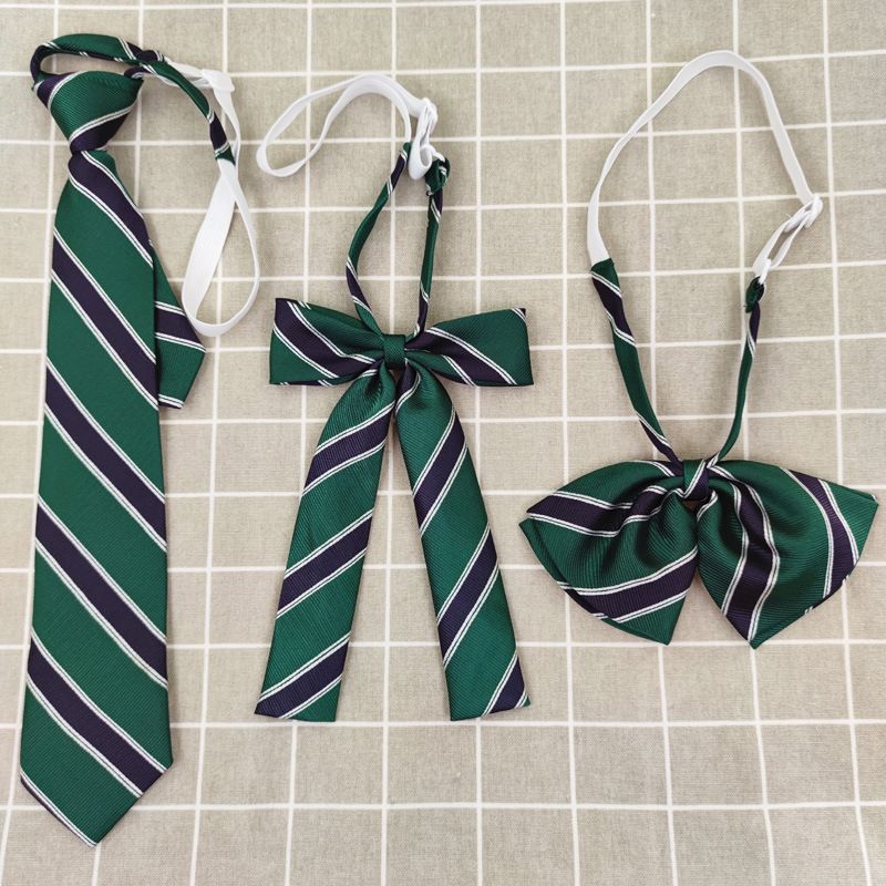 Fiocco senza nodo con fiocco floreale, manico lungo, accessori per uniformi scolastiche per bambini, set coordinato per l'asilo, verde_voghion.com