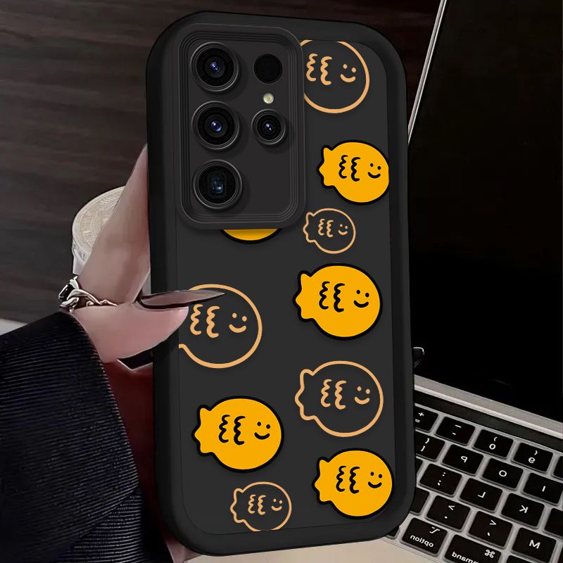 Schattige lijn katvis telefoonhoesje voor Samsung Galaxy S24 S23 S25 Ultra S22 S21 Plus FE 5G A54 A34 A14 A73 A53 A33 5G zachte achterkant_voghion.com
