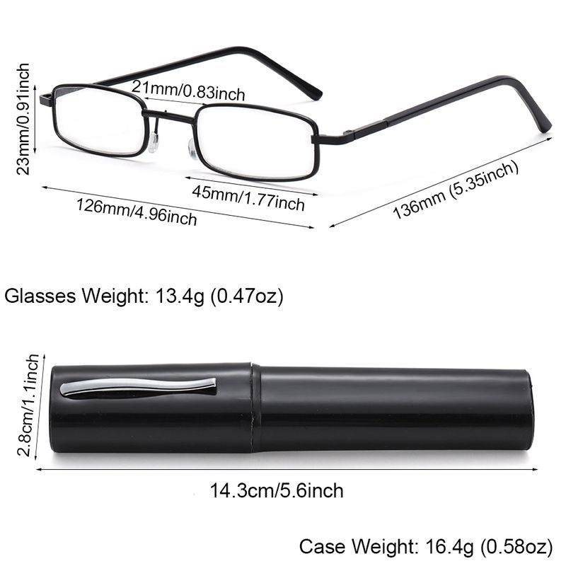 Moderiktiga Bärbara Lättviktiga Smal Med Rör Etui Anti Blåljus Läsglasögon För Män Kvinnor Mini Kompakta Glasögon_voghion.com