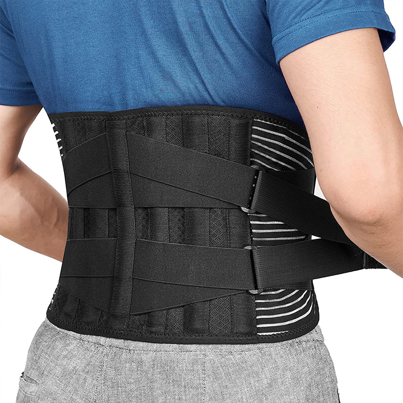 Pull Back Double Lumbar Support Belt Waist Workout Corset Men Spine Decompression Waist Trainer Brace Back Pai_voghion.com