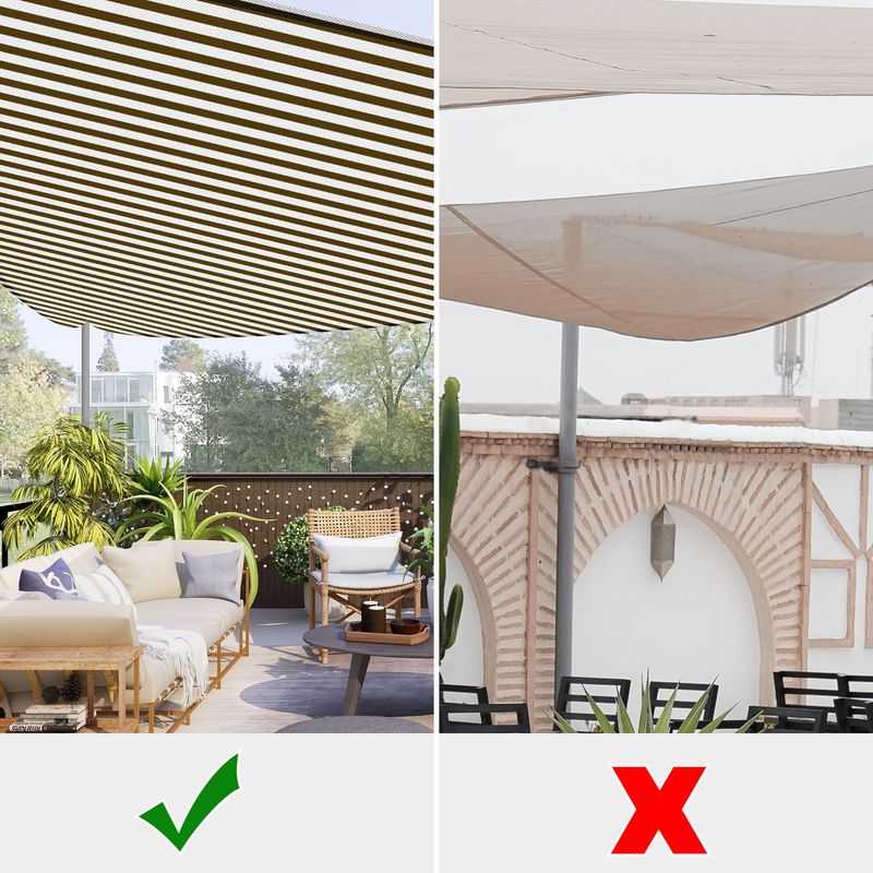 22' x 22' x 22' Triangle Sun Shade Sail/ Coffee+White_voghion.com