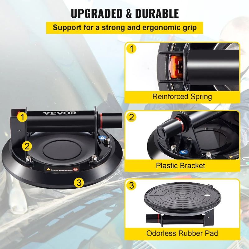 8'' Load Gla Cup Suction Heavy-Duty Vacuum Glass Handle Lifter Hand-Held With 220lbs Suction Glass Cup Plastic Capacity Vacuum_voghion.com