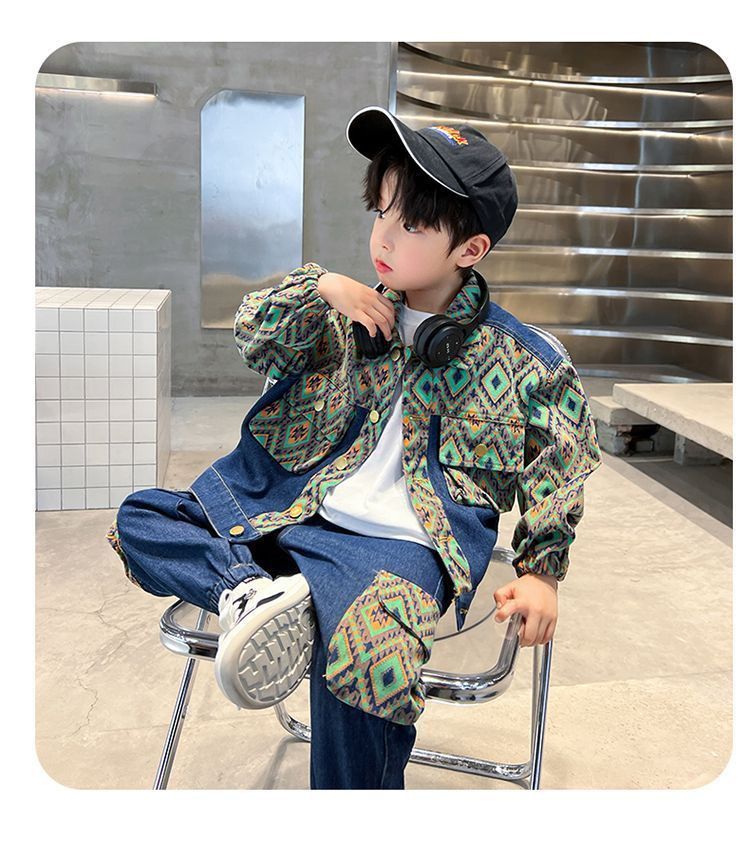 Madre e bambini Ragazzi Denim Suits Nuovi modelli Primavera e autunno Stile coreano Casual alla moda Bellissimi Denim Suit due pezzi_voghion.com