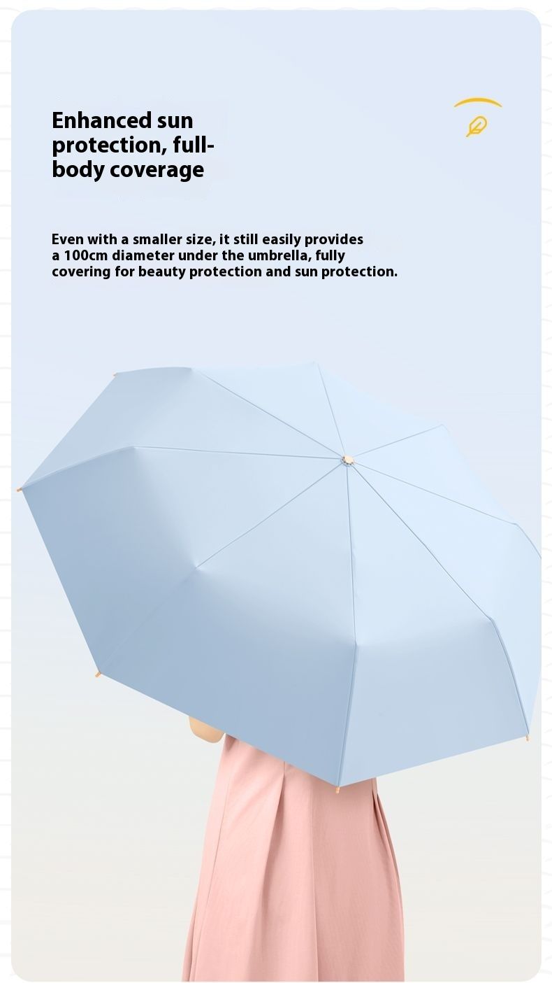 Women's New Forest Style Dual-use UPF50+ Manual Simple Wooden Handle UV Protection Parasol_voghion.com
