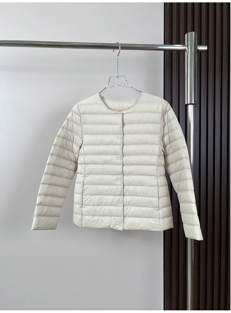 "Women's Lightweight Down Jacket – 51%-55% Duck Down – Slim Fit Long Sleeve V-Neck Layering Piece (S-4XL)"_voghion.com