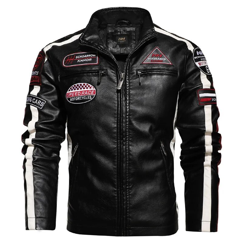 Winter Leather Jacket Men Plus Velvet Warm PU Leather Jacket Motorcycle Racing Suit Men's Leather Jacket Hommes Veste EU Size_voghion.com