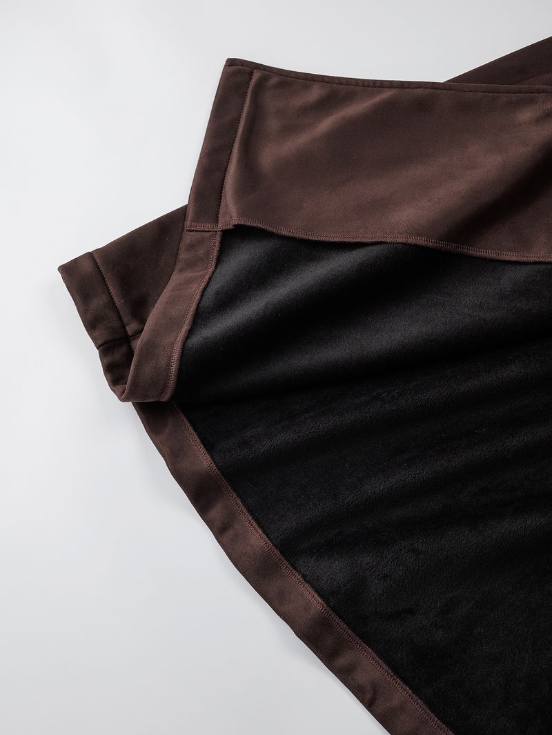 Cappotto lungo da donna autunno inverno elegante marrone con cintura in vita_voghion.com