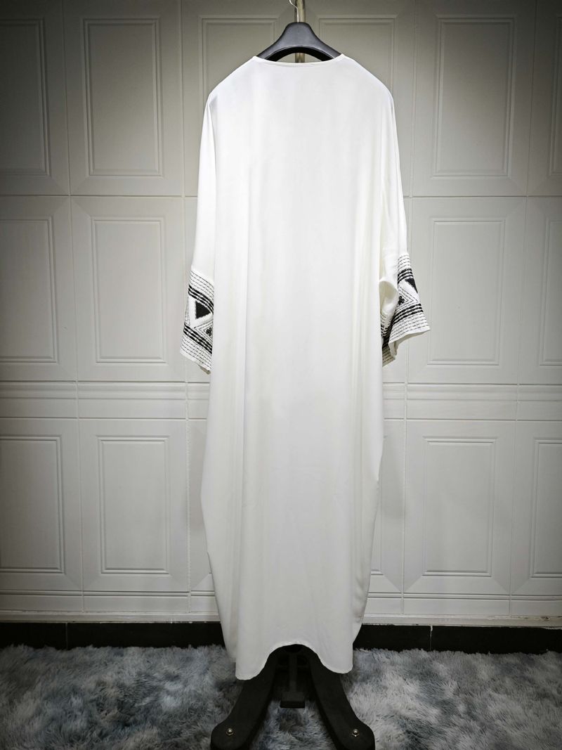 Damenbekleidung Arabische Stickerei bestickte Robe Mode tragen Abaya Robe_voghion.com