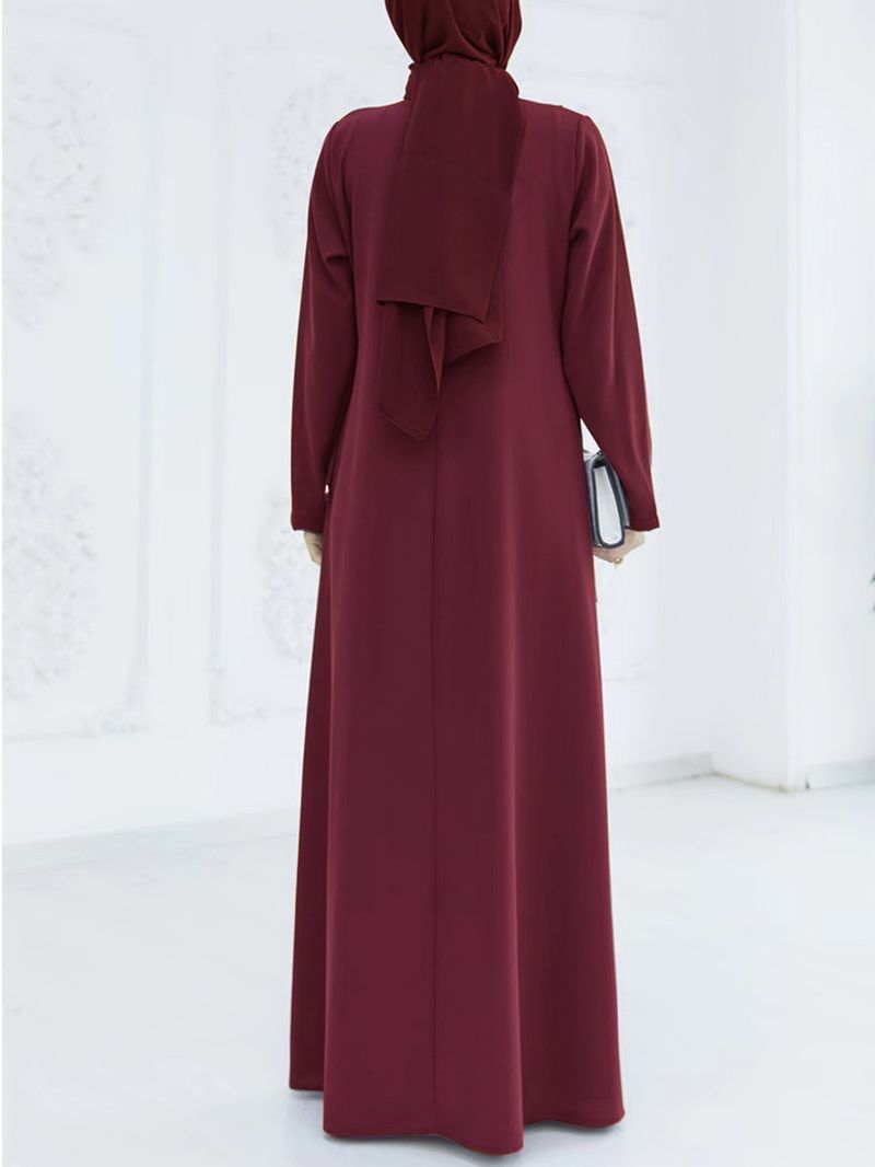 Women's Round Necked Sleeved Hot Diamond Temperament Elegant Long Dress Loose Fitting Robe Christmas Thanksgiving Halloween Valentine's Day_voghion.com