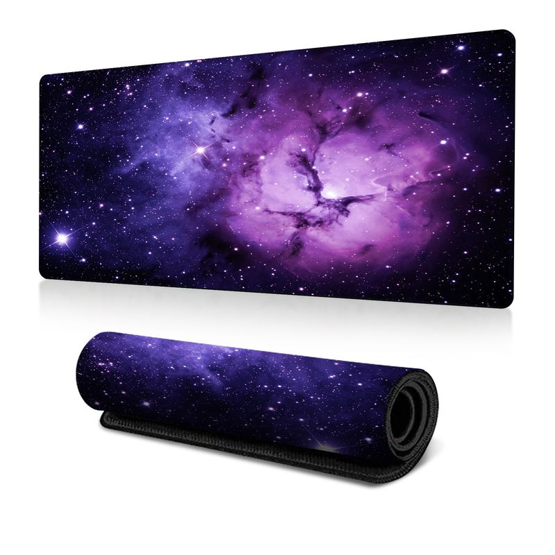 Tappetino per mouse antiscivolo con trasferimento termico, bordo antisporco, oversize, per scrivania da ufficio, con mappa del cielo stellato dell'universo esplosivo_voghion.com