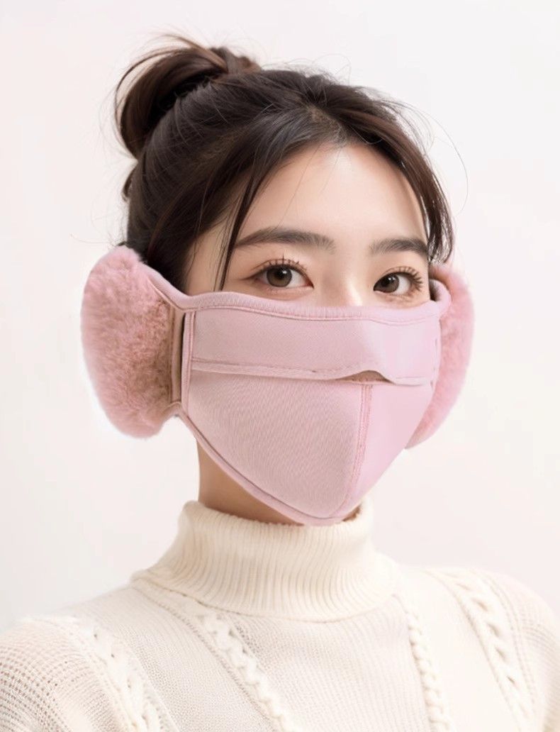 Warm Mask With High-Value Women's Cycling Mask, Autumn Winter Cold-Pro, Fleece-Lined, Ear And Face Protection,_voghion.com