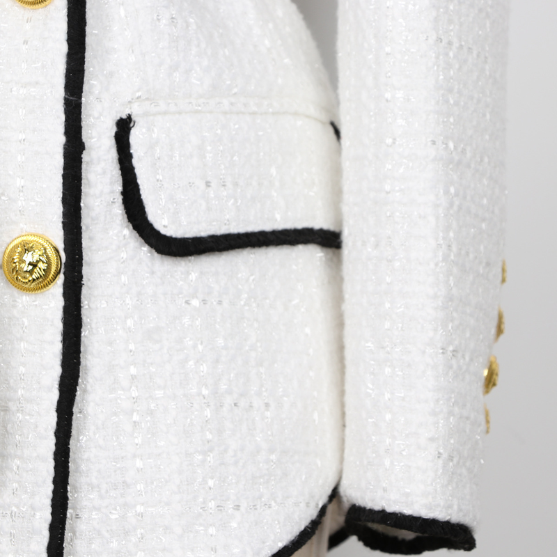 Women's Clothing Spring And Autumn High End Tweed Waist Slimming Suit Top Jacket And Shorts Set_voghion.com