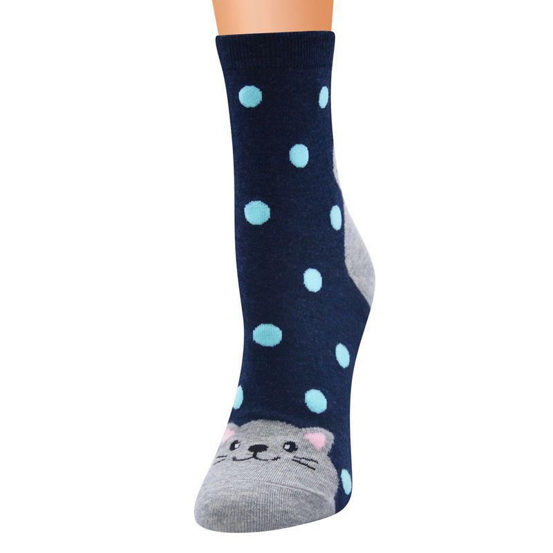 Calzini da donna Calzini per cani e animali Calzini in cotone da donna a pois carini Calzini in cotone da donna_voghion.com