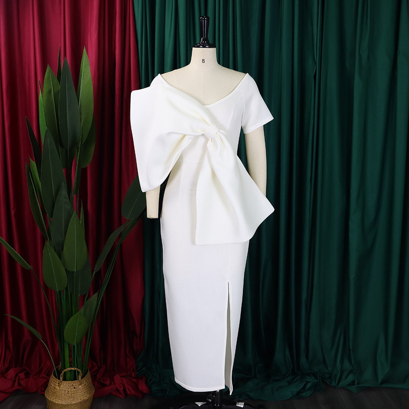 D395 Abito da donna sexy con fiocco grande e diviso in due parti_voghion.com
