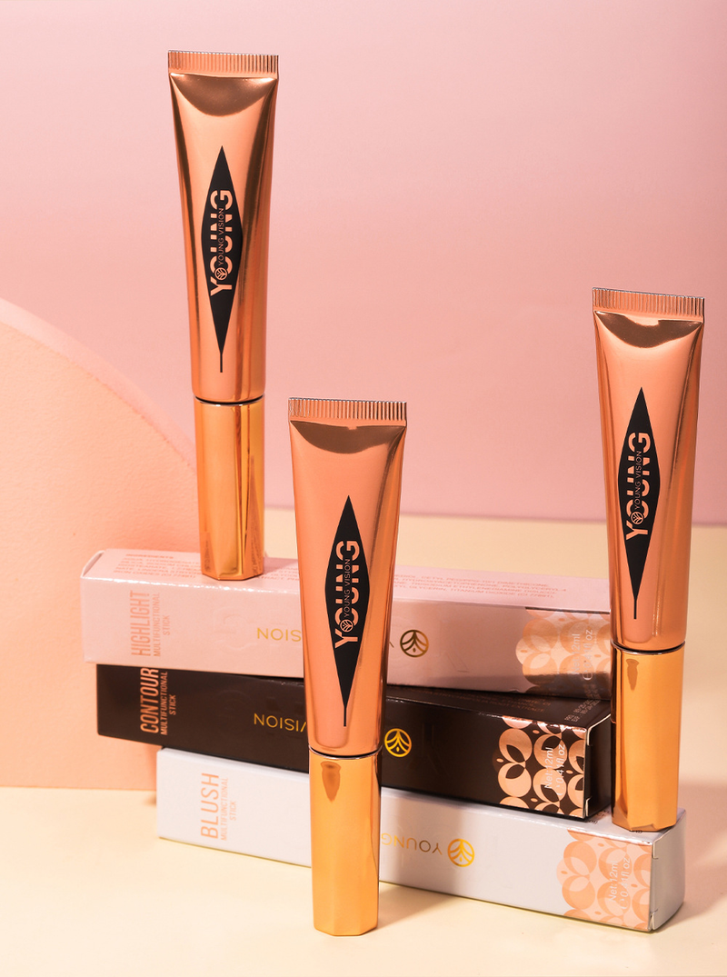 YOUNG VISION Almofada Contorno Blush Iluminador em Bastão Blush Líquido Multicolorido Maquiagem Longa Duração Acabamento Natural Portátil Multifuncional Ferramenta de Beleza_voghion.com
