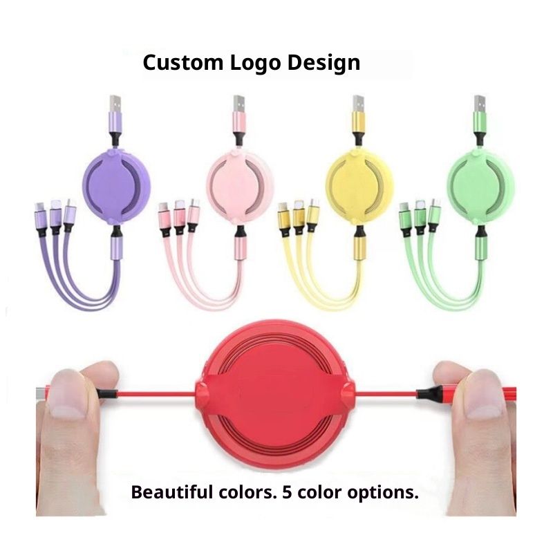 Digitex Retractable 3-in-1 Compatible With Android TYPE-C Three-in-One Data Fast Charging Mobile Phone Cable_voghion.com