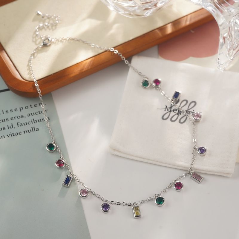 Colored Dopamine Necklace For Women, Niche Colored Oil Drop Stacking Design Double Layer Beaded Necklace For Women_voghion.com