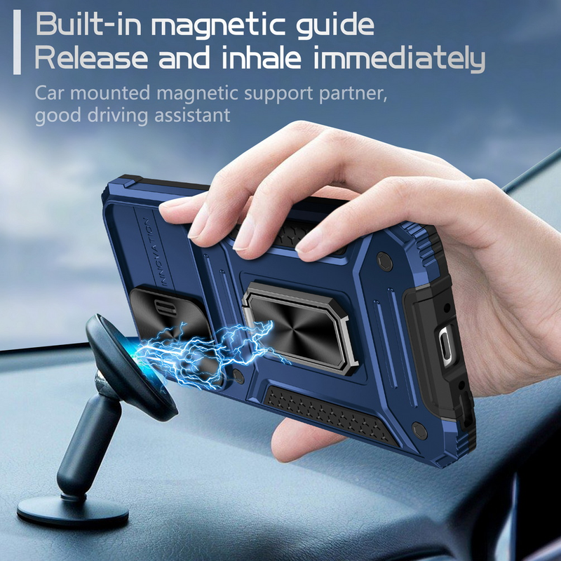 Nuimamas Push-Pull fotoaparato apsauginis dėklas, skirtas Samsung A54 A34 A14 Galaxy A23 A33 A13 A04S M13 M23 metalinis žiedinis automobilio laikiklis_voghion.com