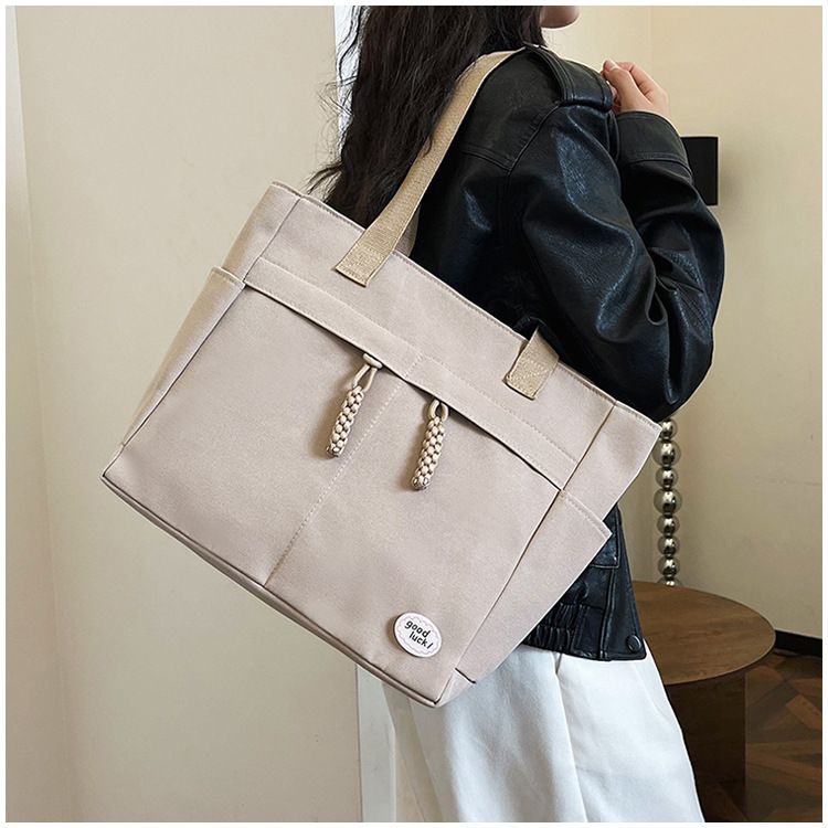 Tote women's stylish large capacity canvas 2024 new trendy internet famous fashion high-end niche shoulder bag_voghion.com
