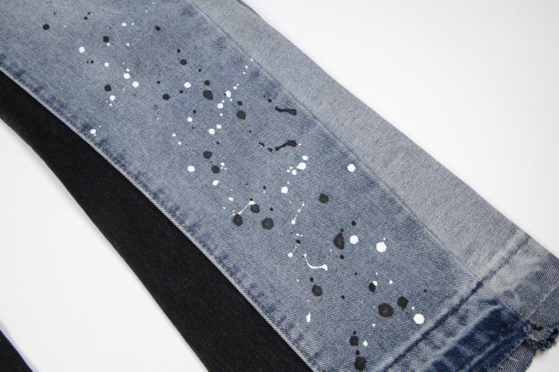 Herrenbekleidung 2024 Neue europäische und amerikanische High Street-Hose mit Tintenspritzer-Print für Herren und Damen, gewaschene Jeans_voghion.com