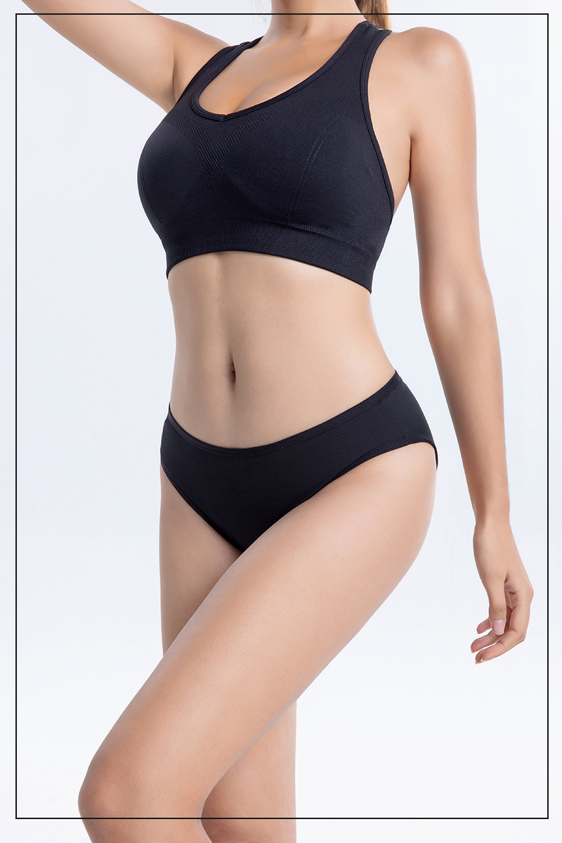 Calcinha feminina cintura média algodão pele-friendly embalagem independente simples respirável hip lift calças_voghion.com