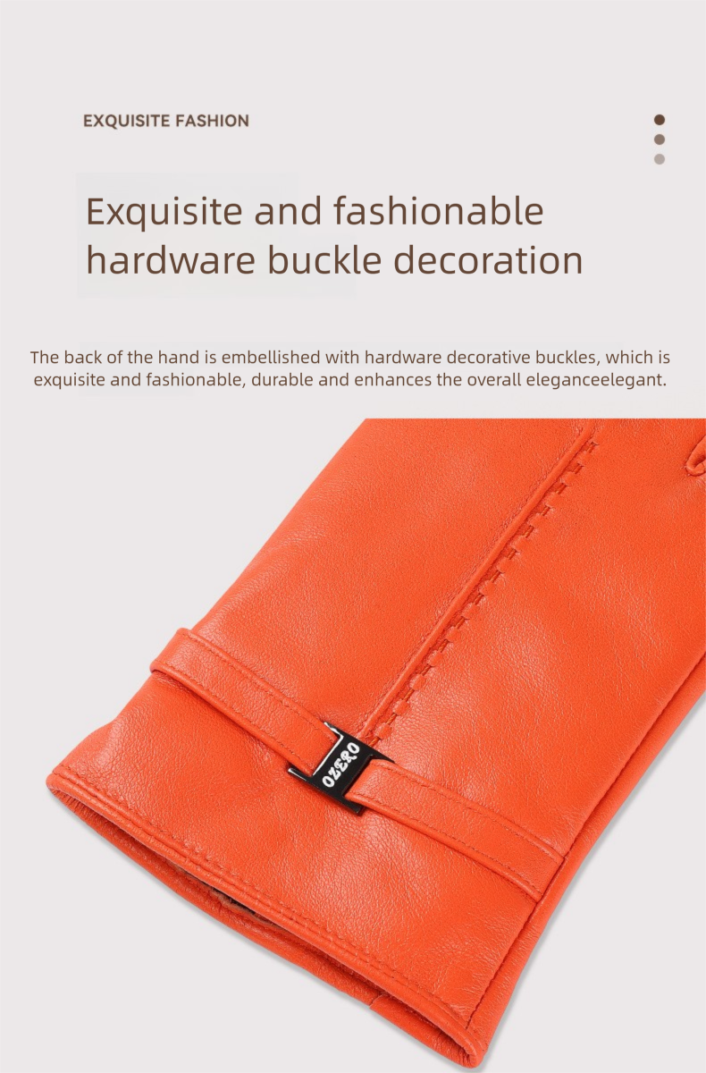 Cross-Border Warm Leather Gloves For Women, Autumn And Winter Fashion, Versatile Windproof, Fleece-Lined, Thickened,_voghion.com