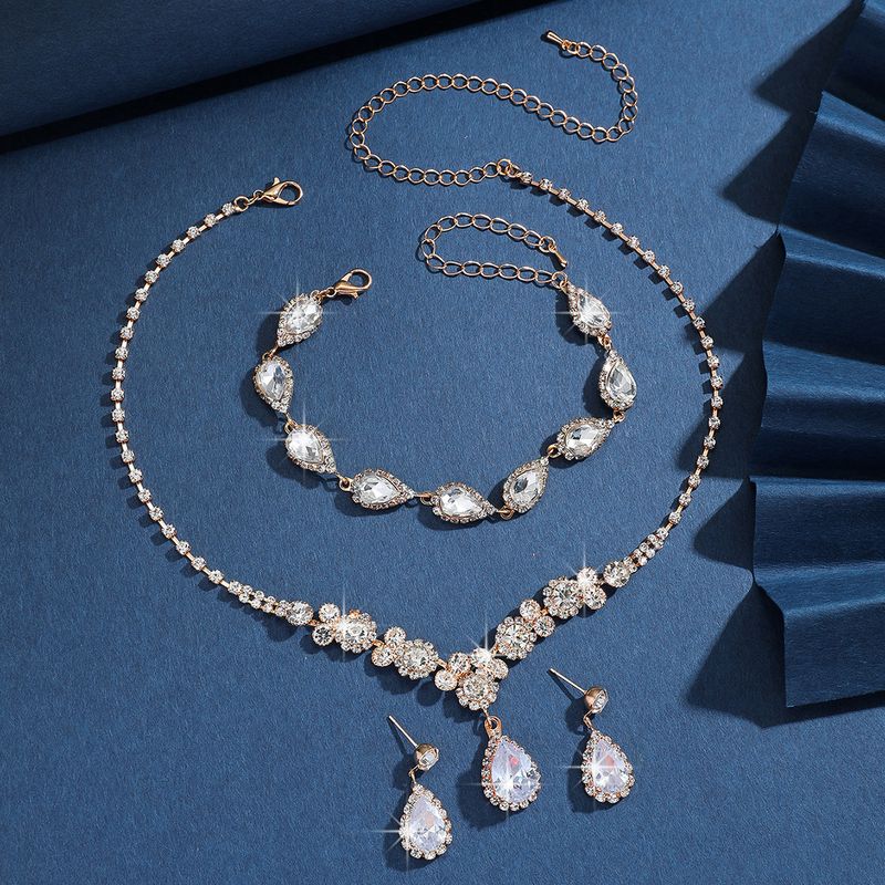 Set di gioielli da donna, set di gioielli da sposa alla moda, collana di alta qualità, orecchini, bracciale, abito da sposa, lusso, elegante, accessori coordinati_voghion.com
