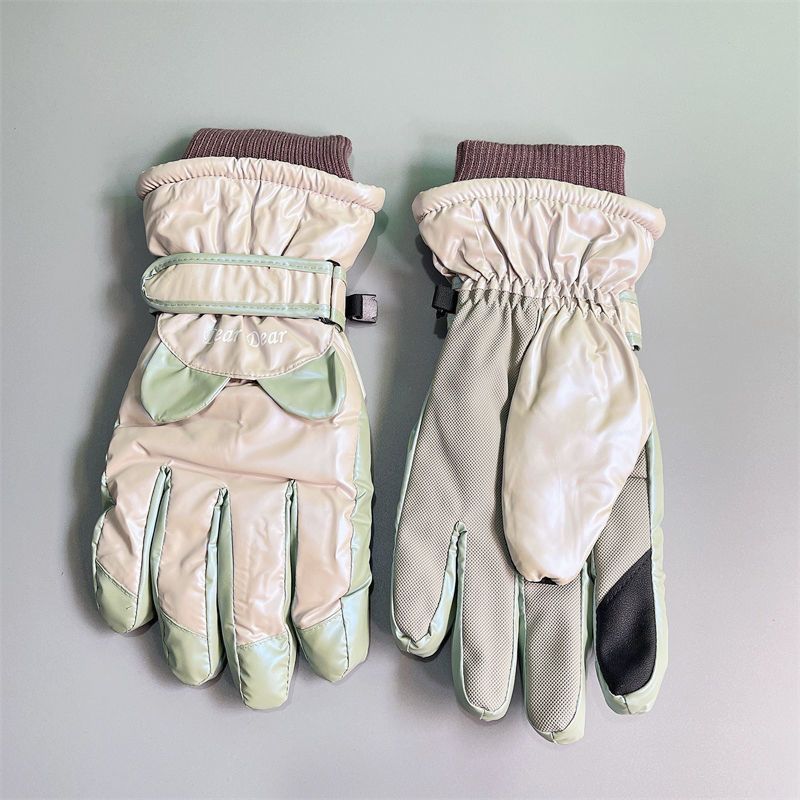 Winter skiing gloves women with thick velvet for riding electric bikes, outdoor waterproof, windproof, and cold_voghion.com