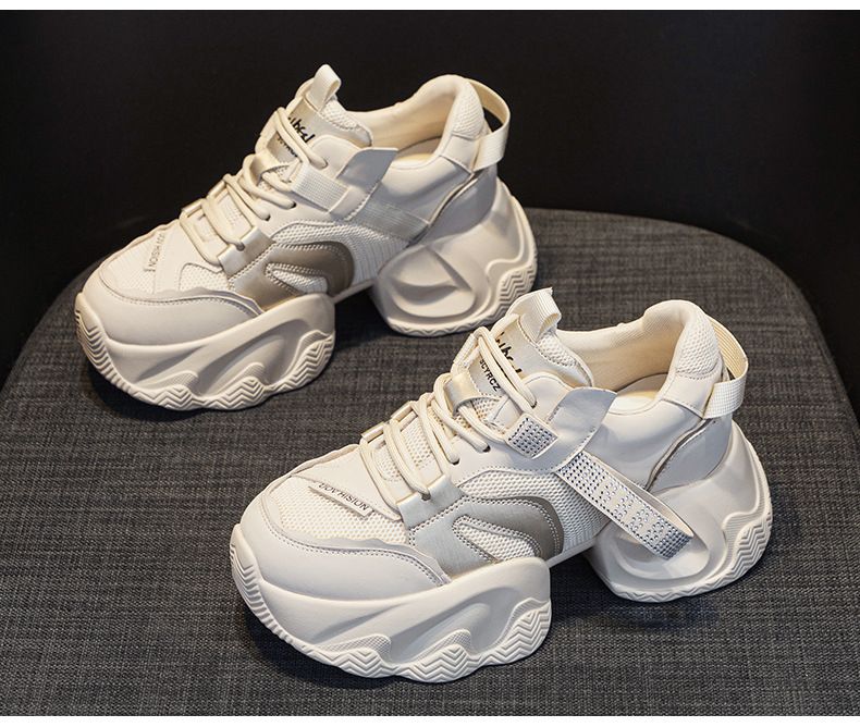 Scarpe da papà con suola spessa, rete trasparente, aumento di altezza di 8 cm, stile casual versatile, scarpe da donna piccole_voghion.com