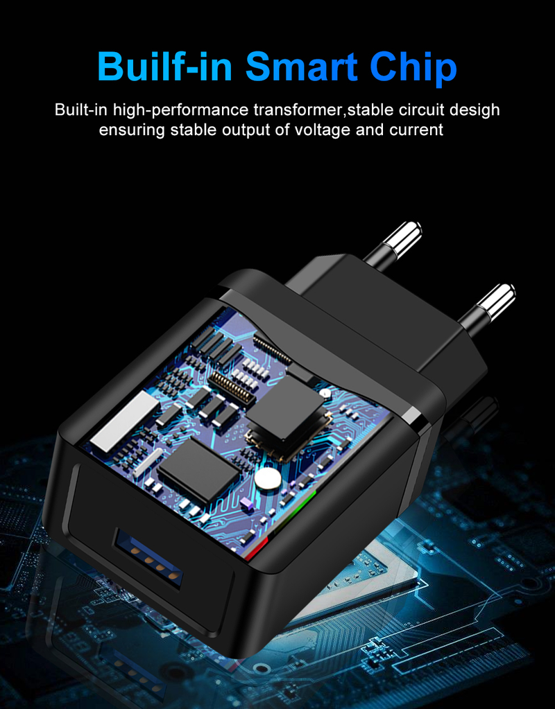 Şarj cihazı USB QC3.0 4.0 hızlı şarj cihazı iPhone, Samsung, Xiaomi, Huawei duvar adaptörü, cep telefonu şarj cihazı için uygundur_voghion.com
