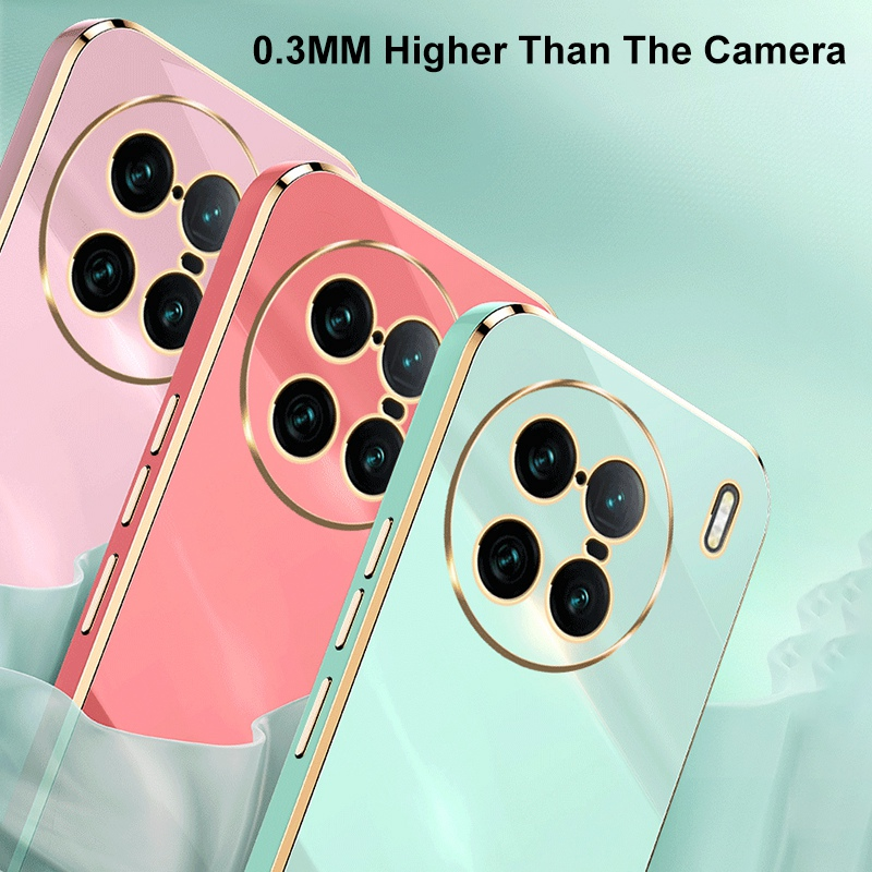 Plating Silicone Case For Vivo X70 X80 X90 Pro Plus Cover Soft TPU Protection Phone Case For Vivo X80 Lite X Note X51 5G Coque_voghion.com