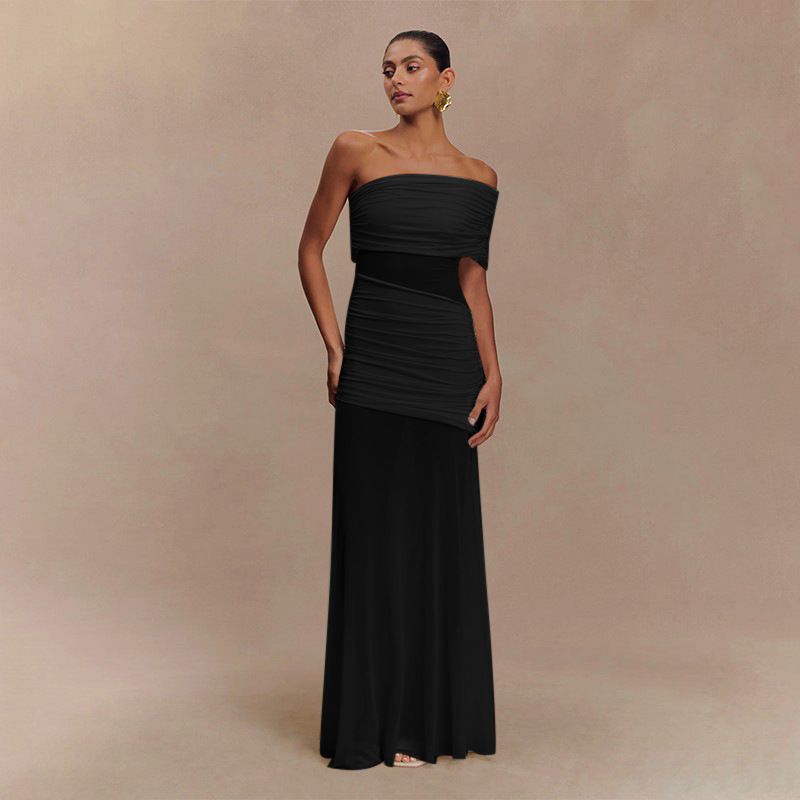 Women's Clothing Sheer Mesh Corset Dress With Smocked Waist - Sexy Summer Midi Dress For Women (XS/S/M/L)_voghion.com
