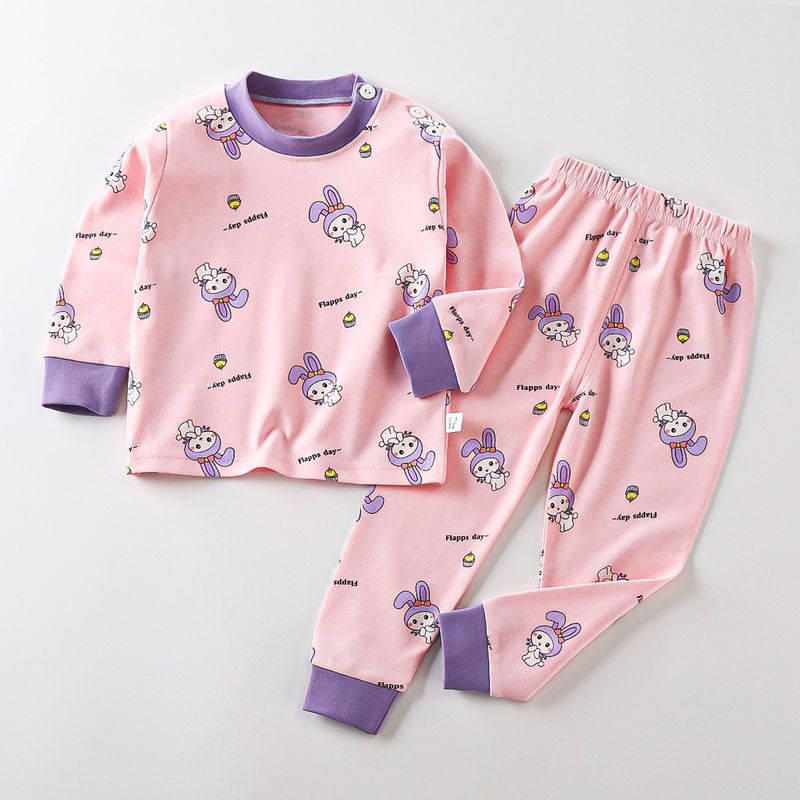 Alyce-xiyue1baobao Pure Cotton Homewear Set Class A All-Cotton Thermal Boys Girls Baby Underwear Spr And Autumn Pajamas Children's_voghion.com