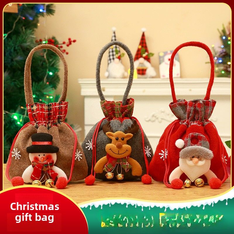 Christmas Applee Bag Barnpresentpåse Julaftonsgodispåse Julgodisinpackningspresentpåse_voghion.com