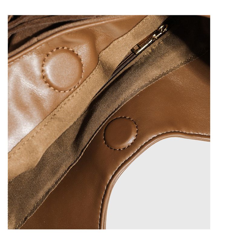 Borsa a tracolla singola da donna in stile Dune, con nappa, fatta a mano, grande capacità, per autunno e inverno, di alta qualità, versatile, casual, quotidiana._voghion.com