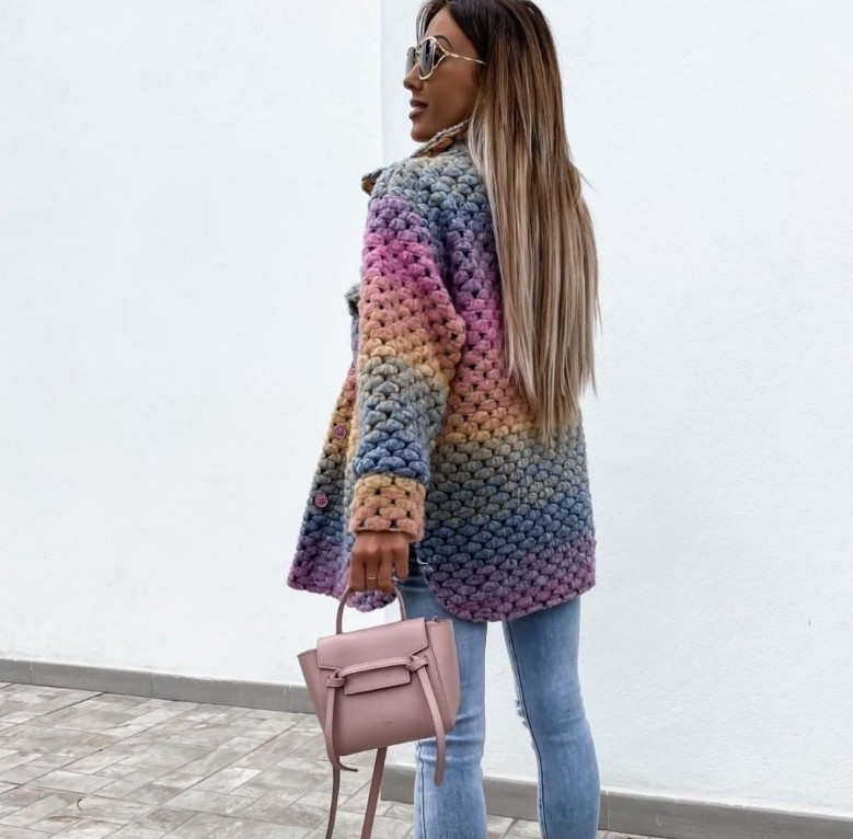 giacca di lana da donna stampata alla moda in stile caldo_voghion.com